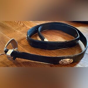 Ivan TROY Black Crocodile Embossed Leather  Belt, Size 40, EUC